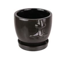 POT W/SAUCER FACE LARGE