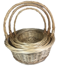BASKET ROUND NATURAL SET/3