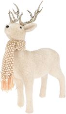 REINDEER W/SCARF 46X26 CM IVORY