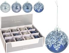 ORN BALL GLASS 80MM DUSK 4 ASST