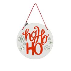 ORN HO HO HO 6" RED/WHITE