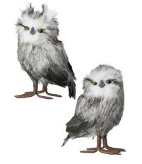 OWL STANDING 8.5" STREAKED FUR