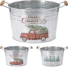 METAL CHRISTMAS TRUCK 47CM  2ASST