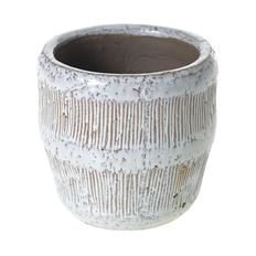 POTTERY TEXTURED JARA 5.25X5"  WHT