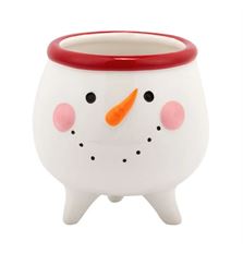 PLANTER SNOWMAN FOOTED 5"