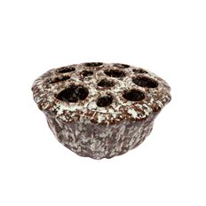 BOWL 3"H 6"D LOTUS GREEN BROWN