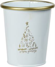 BUCKET W/TREE 203X180MM WHT/GOLD