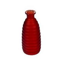 BUDVASE GROOVED 6" RED FROST