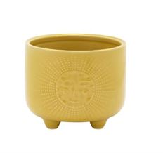 POTTERY SUN CACHE FOOTED 4" OCHRE