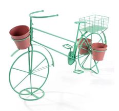 BICYCLE PLANT STAND 30X54" AQUA