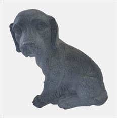 PUPPY SITTING 14" GRAY