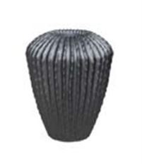 POTTERY CACTUS TEXTURED 25X20" BLK