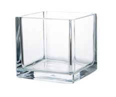VASE SQUARE 5"H 5X5"O CLEAR