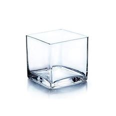 VASE SQUARE 4"H 4X4"O CLEAR