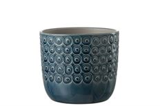 CERAMIC  BALL PATTERN 17.5CM BLUE