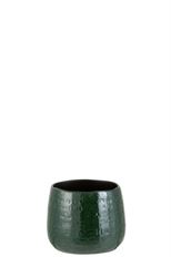 CERAMIC POT PATTERN 16.5CM GREEN