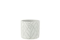 CERAMIC LEAF PATTERN 13.5CM WHITE