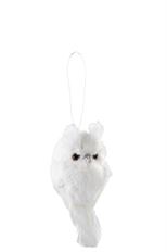 ORN OWL 14CM WHITE