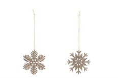 ORN SNOWFLAKE 8CM PK/2 CHAMP