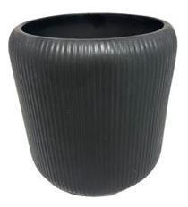 PLANTER RIBBED 4.5" BLACK