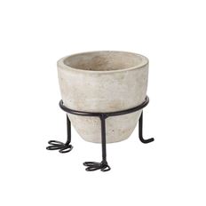 CEMENT POT 3X3.25" WITH METAL BASE