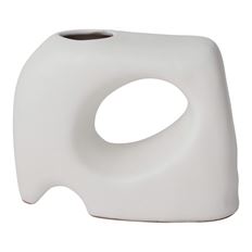 POTTERY VASE MAC 8.25X10.5" WHITE