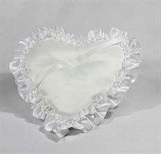 PILLOW SATIN HEART PUFFY W/SATN RUF