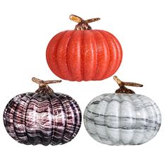 GLASS PUMPKIN 7" 3 ASST