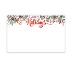 CARD HAPPY HOLIDAYS 50/PKG