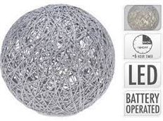 BALL LED 20/LIGHT 20CM SILVER