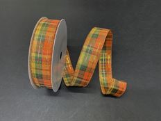 RIBBON PLAID MET 1.5"X50YD FALL