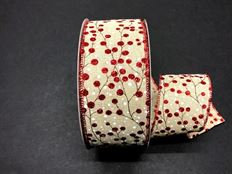 RIBBON 2.5"X50Y BERRY BRANCHES