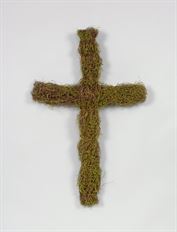 CROSS MOSSY TWIG 35 X 23" BRN/GRN