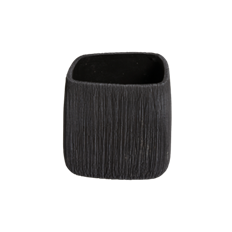 CERAMIC POT SKEWED 12D BLACK