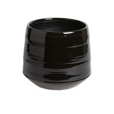 CERAMIC ORCHID POT 18.5D BLACK