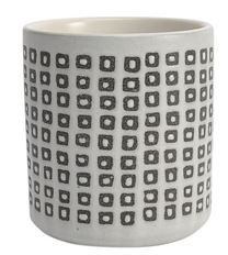 POTTERY 4" DOTTED WHT/BLACK