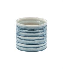 POTTERY 4.5" WAVE CACHE BLUE/WHITE