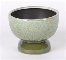 CERAMIC FOOTED BOWL 16CM GREY