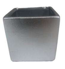 POTTERY CUBE 4.5" SILVER