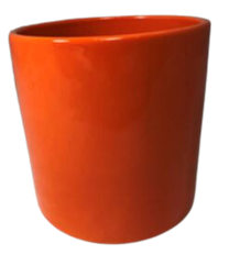 POTTERY CYLINDER 4.5" ORANGE