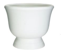 POTTERY URN PEDESTAL 7" WHITE