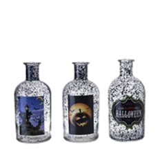 HALLOWEEN GLASS VASE D2.6"XH5.3"
