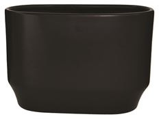 POTTERY OVAL 8.25X5" BLACK