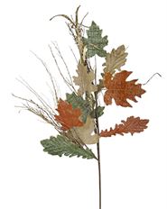 BURLAP LEAVES SPRAY 36.5"