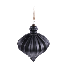 ORNAMENT FINIAL GLITTER 7" BLACK