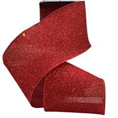 RIBBON MINI MESH 4"X10YD RED