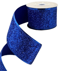 RIBBON GLITTER 2.5"X10YD ROYAL
