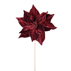 POINSETTIA STEM VELVET 20" BURG