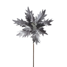 POINSETTIA VELVET  22" GRAY