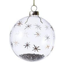ORN 4" STARDUST CLEAR